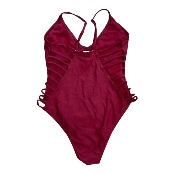 H2 Oh Colours Burgundy One Piece Oahu Swimsuit L - Picture 4 of 6